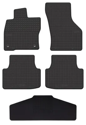 Image de Tapis de sol en caoutchouc + tunnel pour Seat Leon IV 2020- (berline/break/liftback) – 5 pièces, noirs, sur mesure