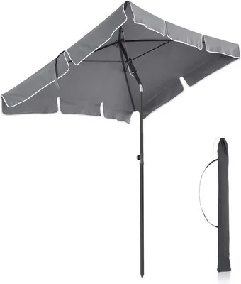 Productafbeelding van Famanu parasol, rechthoekig, 180 x 125 cm - UV-bescherming tot UPF 50+, grijs