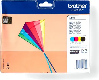 Zdjęcie produktu dla Brother LC223VALBPDR, Czarny, Cyjan, Purpurowy, Żółty, 4 szt., 550 stron(y), 550 stron(y), Multipak