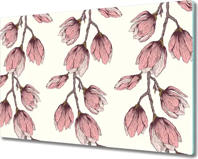 Produktbild von Glas Schneidebrett Herdabdeckplatten Schneideplatten - 80x52 cm - Pastell Blumen