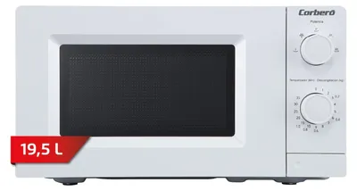 Mikrowelle 19,5 l, 700 W, 5 Stufen, Auftauen, Drehteller 24,5 cm, weiß