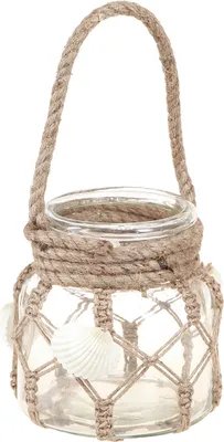 Produktbild von Deko Glas Muscheln Makramee Maritim Set Vase Ø11cm, 2 Stück
