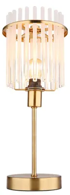 Produktbild von LED Tischleuchte, Metall, Gold, Glasstäbe, E14, H 37,5 cm