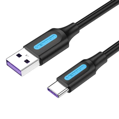 Produktbild von Vention COZBC-Kabel, USB-A 3.0 auf USB-C, 0,25 m, schwarzes PVC