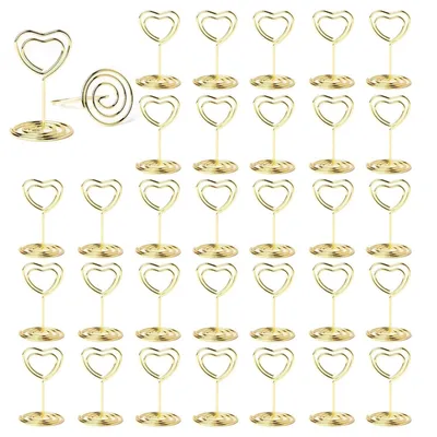 Produktbild von Tischkartenhalter Namenskartenhalter Menühalter - 30 Stück - Metall Goldfarben - 50 mm - Für Hochzeiten und Feiern