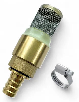 Produktbild von Fußventil Messing mit Rückschlagventil Schelle Saugkorb 1 Zoll - Tülle 19mm