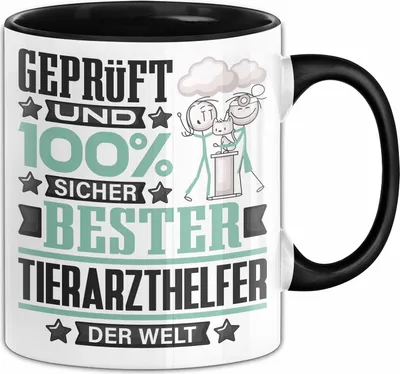 Produktbild von Tierarzthelfer Geschenk Lustiger Spruch für Tierarzthelfer Geschenkidee Bester Tierarzthelfer Der Welt (Schwarz)