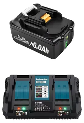 Obrázek produktu pro Náhradní baterie, kapacita 6000 mAh/8000 mAh, napětí 18 V, sada 4 kusů, 6,0 Ah
