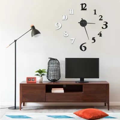 Immagine prodotto di vidaXL Orologio da parete 3D dal design moderno in bianco e nero 100 cm XXL