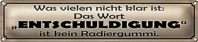 Produktbild von Blechschild Spruch 46x10cm das Wort Entschuldigung Dekoration