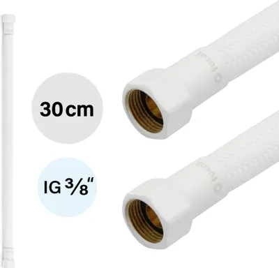 Produktbild von Flexschlauch DN8 IG/IG 3/8" -300mm Weiss Weiss Matt