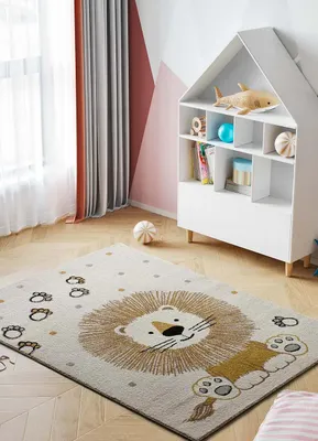 Produktbild von ATTICGO Kinderteppich BEATS Löwe in Weiß, 120x170 cm