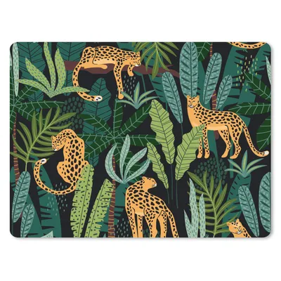 Produktbild von MuchoWow® Mauspad Mousepad Dschungel - Panther - Muster - Jungen - Mädchen - Pflanzen 40x30 cm - Mousepads - Maus Mat - Pad - Mausunterlage - Anti Rutsch