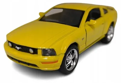 Obrázek produktu pro Kinsmart, kovový model Ford Mustang GT, měřítko 1:38, žlutá barva