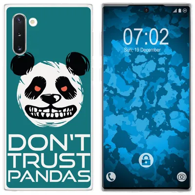 Produktbild von PhoneNatic Case kompatibel mit Samsung Galaxy Note 10 Silikon-Hülle Crazy Animals Panda M2