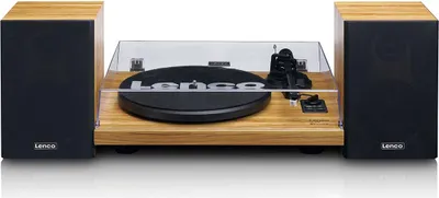 Produktbild von Lenco LS-500OK - Bluetooth® Plattenspieler mit zwei externen Lautsprechern und 2 x 30 Watt RMS - Holz