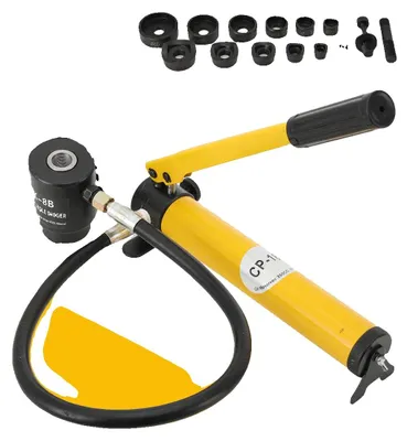 Immagine prodotto di Punzonatrice idraulica, pressione massima 10 tonnellate, matrici da φ22 mm e φ27,5 mm, comando manuale, 6 matrici incluse