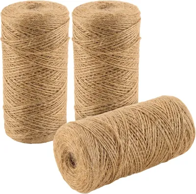 Imagen del producto de Cuerda de yute de 1 mm, 3 rollos de 400 metros, natural, para manualidades
