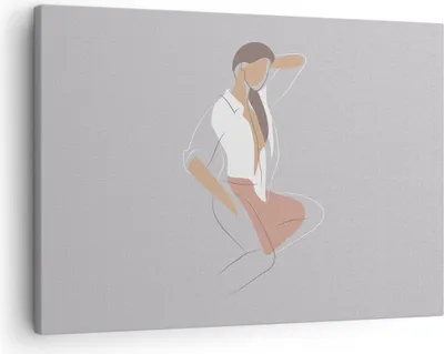 Produktbild von Bild auf Leinwand - Leinwandbild - Einteilig - Frau Grafik Modern - 70x50cm - Wand Bild - Wanddeko - Wandbilder - Leinwanddruck - Bilder - Wanddekoration - Leinwand bilder - Wandbild - AA70x50-4266