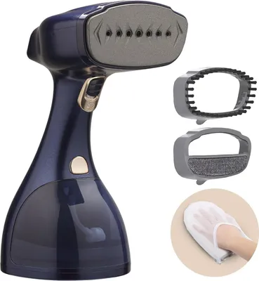 Productafbeelding van Stoomstrijkijzer - Kledingstomer Handstomer - Kreukels Verwijderen - Snelle Opwarming - 300 ml Tank - Blauw