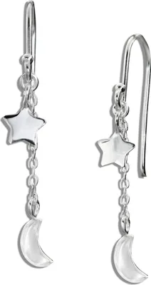 Image de SilberDream Boucles d'oreilles Étoile Lune Femme 925 Argent Boucles d'oreilles Bijoux SDO8807J
