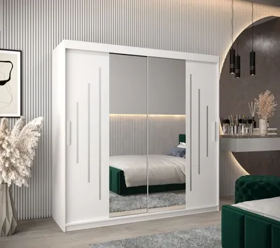 Obrázek produktu pro Šatní skříň se zrcadlem SOFIA - šířka 200 cm, bílá