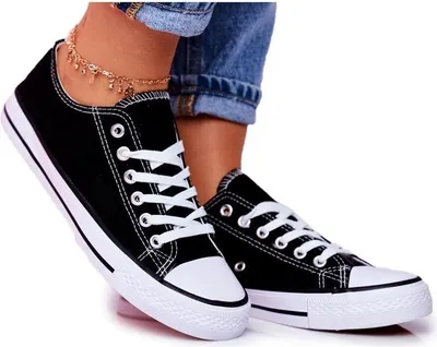 Produktbild von Damen Klassische Sneakers Schwarz mit weißen Sohlen Omerta 37