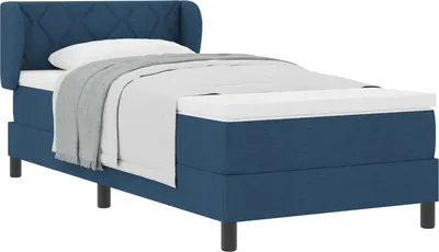 Produktbild von Boxspringbett mit Matratze mit Kopfteil Blau 90 x 190 cm Stoff