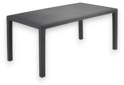 Immagine prodotto di Tavolo rettangolare da esterno 138x78xH72 in resina effetto rattan antracite