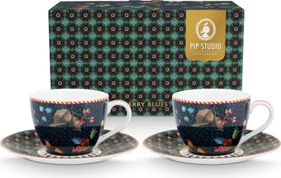 Produktbild von PIP STUDIO Berry Blues Espressotasse m.U.blau 120ml Set2