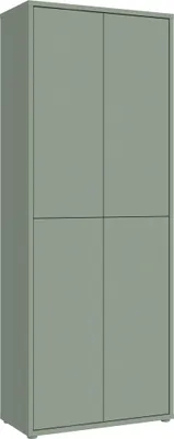Produktbild von Forte ALICE SPRINGS Schuhschrank 70 80, moderner Flurschrank mit 4 Türen und 8 Einlegeböden, Holzwerkstoff, Salbei, 74,5 cm breit x 191,9 cm hoch x 34,9 cm tief
