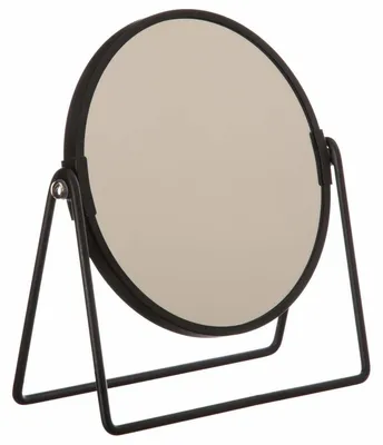 Produktbild von 5five Simply Smart | Kosmetikspiegel - Rund - 17 cm - Schwarz - Doppelseitig - mit Vergrößerung - Stabiler Metallständer