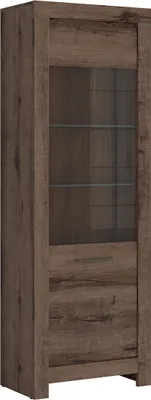 Produktbild von Vitrine Adam mit 2 Türen, Dunkles Holzoptik, 196cm
