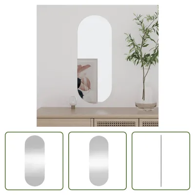 Produktbild von The Living Store Wandspiegel 20x50 cm Glas Oval