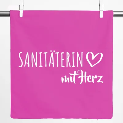 Produktbild von Huuraa Kissenbezug Sanitäterin mit Herz 40x40cm Fuchsia Baumwolle Dekokissenbezug Geschenkidee