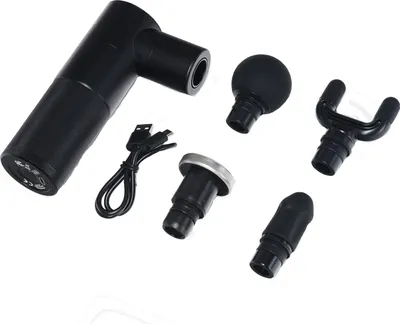 Produktbild von Blackroll Fascia Gun, Schlagmassage, Universal, Schwarz, Aluminium, Tasten, 4 Kopf/Köpfe