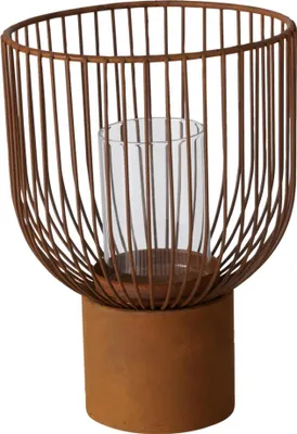 Produktbild von Edelrost Windlicht Cindy mit Glas Edelrost Windlicht Cindy - 35 cm