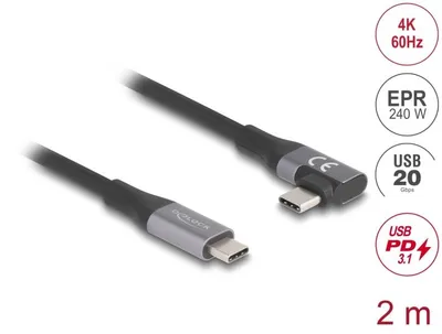 Produktbild von DeLOCK 81132, 2 m, USB C, USB C, 20 Gbit/s, Schwarz