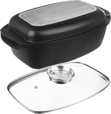 Produktbild von Orion Bräter mit Granitbeschichtung Bratentopf Schmortopf mit Deckel Grilltopf Grillpfanne 3in1 GRANDE 5l