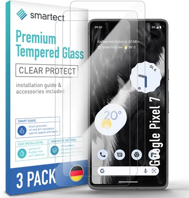Produktbild von 3x Schutzglas Panzerfolie Klar für Google Pixel 7 Displayschutz Hartglas Glas