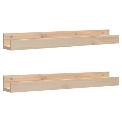 Immagine prodotto di vidaXL Mensole da parete 2 pezzi 80x12x9 cm in legno di pino massiccio