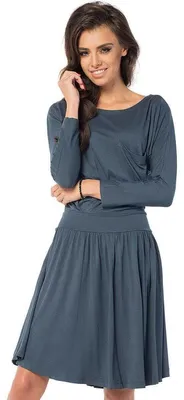 Produktbild von Damen Kleid klassisch Mini-Kleid Langarm; Grafit S/M 36/38