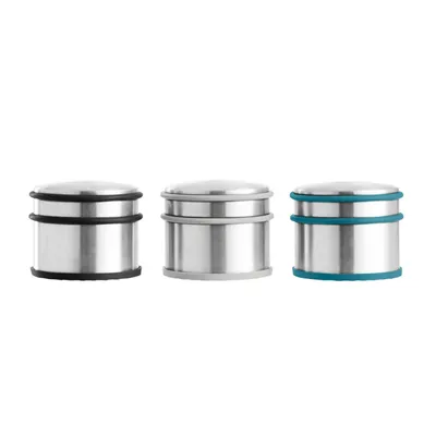 Produktbild von 3er Set Türstopper Edelstahl Türpuffer Massiv Je 1,1 kg Boden Puffer Bodentürpuffer Gummipuffer Rutschfest Tür Stopper Gummiert