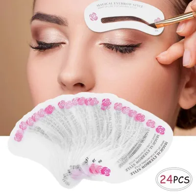 Produktbild von 24 verschiedene Augenbrauen-Schablonen, Augenbrauen-Styling-Set mit Schablonen zum Selbermachen