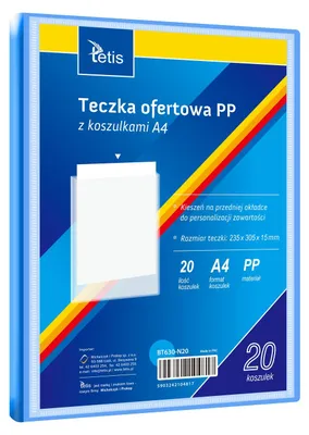 Obrázok produktu pre Prezentačný zakladač A4 PP + 20 vreciek modrý