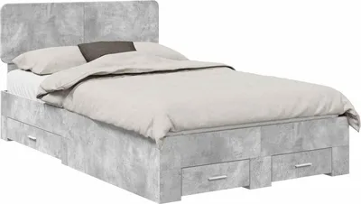 Immagine prodotto di vidaXL Giroletto con testiera grigio cemento 120 x 200 cm materiale a base di legno