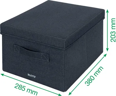 Produktbild von Leitz 61440089, Aufbewahrungsbox, Blau, Rechteckig, Stoff, Einfarbig, Stoff