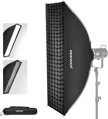 Zdjęcie produktu dla Softbox - Oświetlenie studyjne - Oświetlenie fotograficzne - Oświetlenie wideo - Modyfikator światła - Prostokątny, wymiary 12 x 47 cali