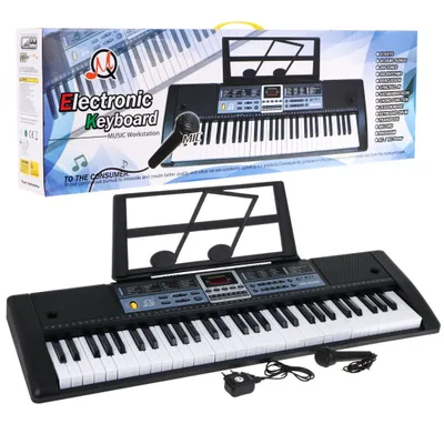 Image de clavier à 61 touches pour enfants à partir de 5 ans, mode d'apprentissage, microphone à minuterie - Modèle n° 6136