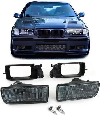 Produktbild von Nebelscheinwerfer Schwarz Smoke geriffelt passend für BMW 3er E36 90-99 auch M3